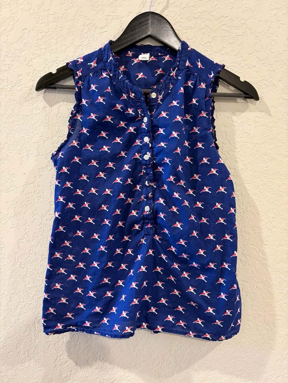 Old Navy Sleeveless Button-Up Tank Top with Bird Print